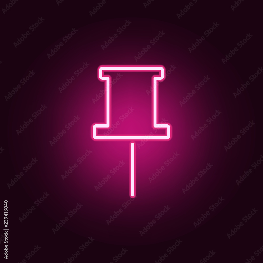 Poster needle pin icon. elements of web in neon style icons. simple icon for websites, web design, mobile a