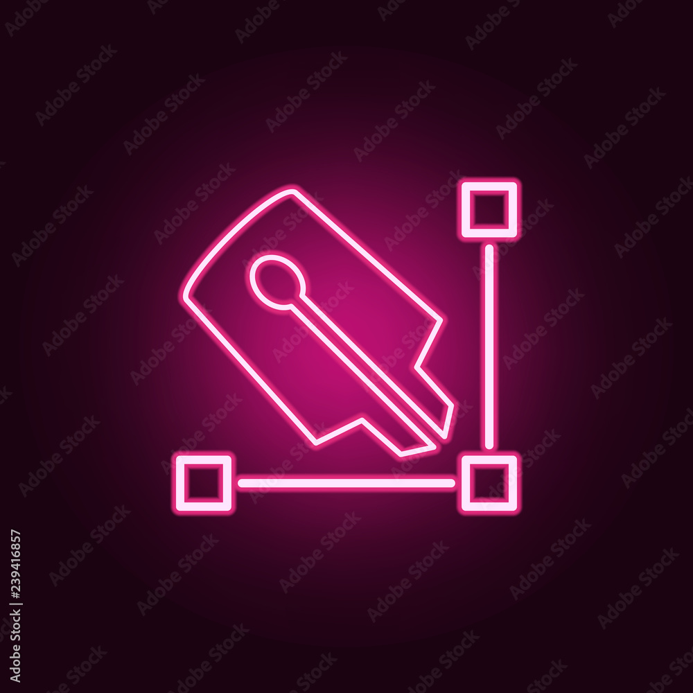 Poster pen and angle icon. elements of web in neon style icons. simple icon for websites, web design, mobil