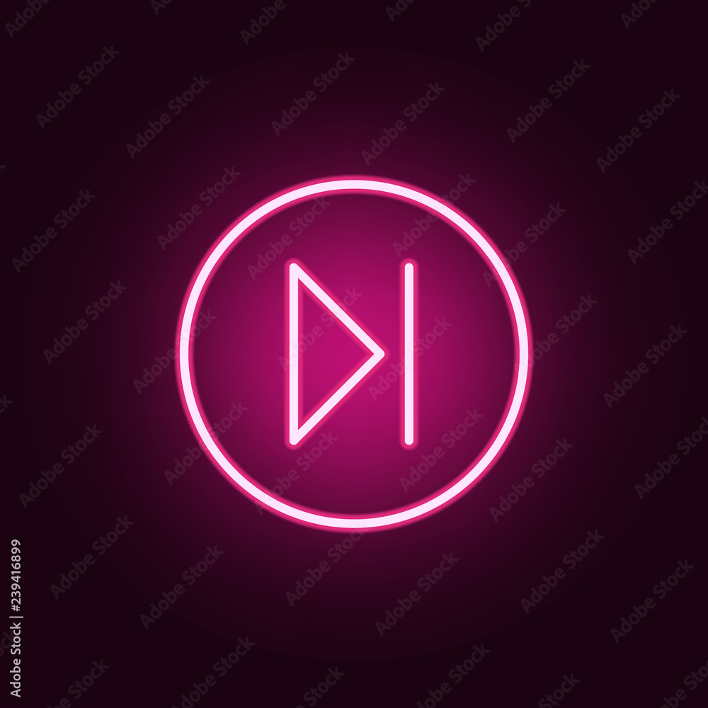 Poster slow-motion sign in a circle icon. elements of web in neon style icons. simple icon for websites, we
