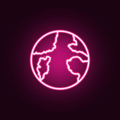 Earth icon. Elements of web in neon style icons. Simple icon for websites, web design, mobile app, info graphics