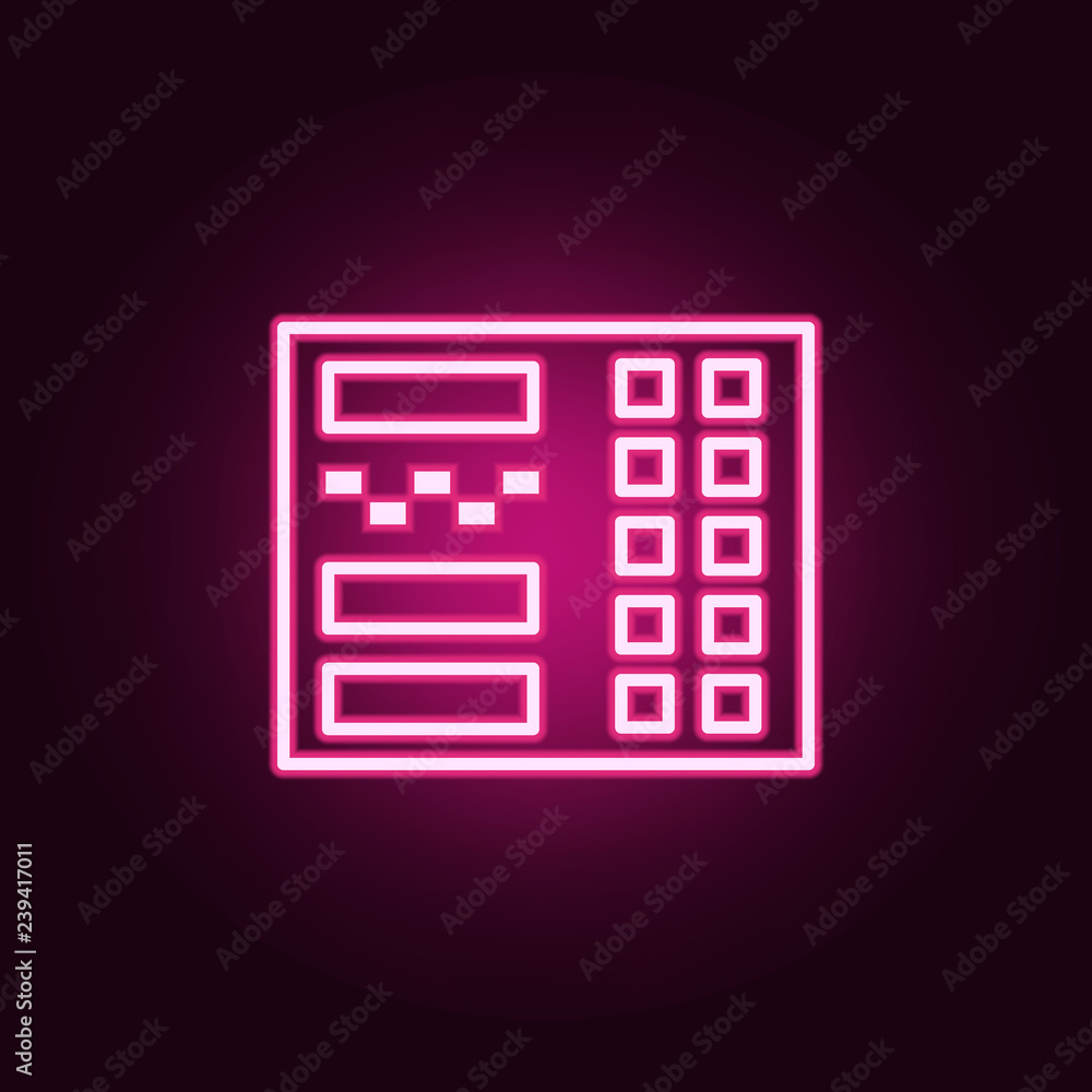 Poster payment apparatus icon. elements of web in neon style icons. simple icon for websites, web design, m
