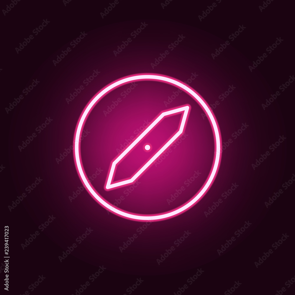 Poster compass icon. elements of web in neon style icons. simple icon for websites, web design, mobile app,