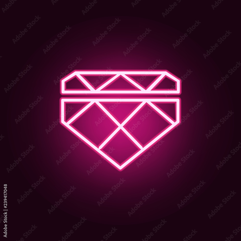 Aufkleber diamond icon. elements of web in neon style icons. simple icon for websites, web design, mobile app,