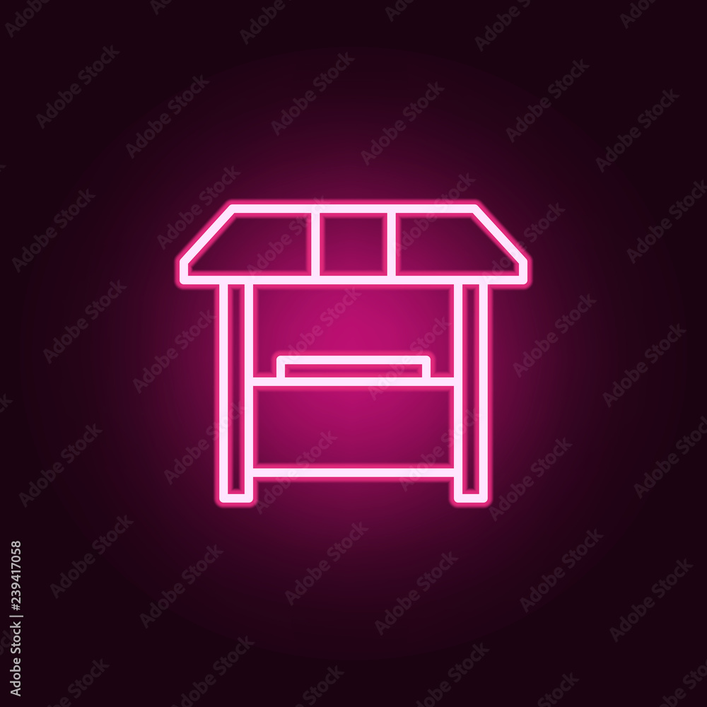 Poster sale stall icon. elements of web in neon style icons. simple icon for websites, web design, mobile a