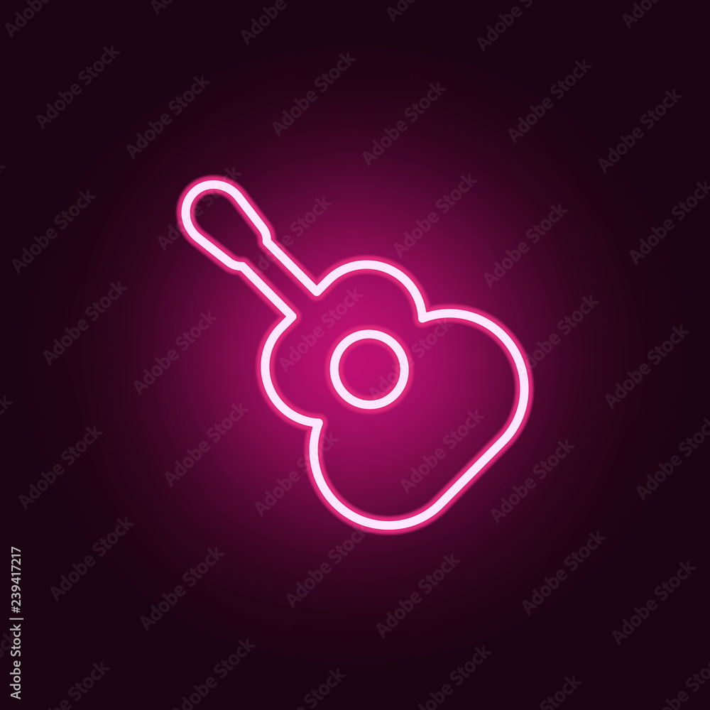 Poster guitar icon. elements of web in neon style icons. simple icon for websites, web design, mobile app, 