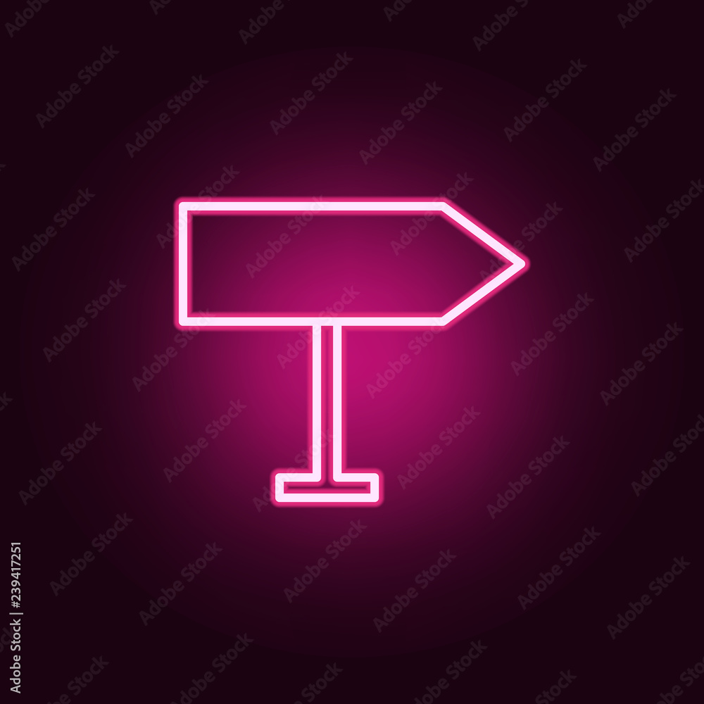 Poster direction sign icon. elements of web in neon style icons. simple icon for websites, web design, mobi