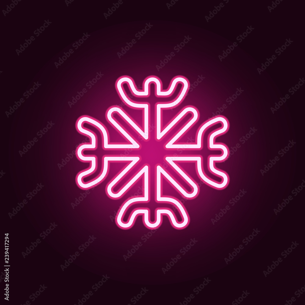 Poster snowflake icon. elements of web in neon style icons. simple icon for websites, web design, mobile ap