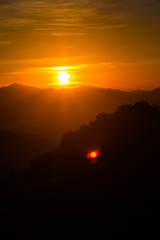  landscape Mountain with sunset  in  Nan Thailand