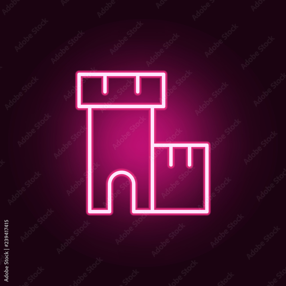 Poster fortress icon. elements of web in neon style icons. simple icon for websites, web design, mobile app