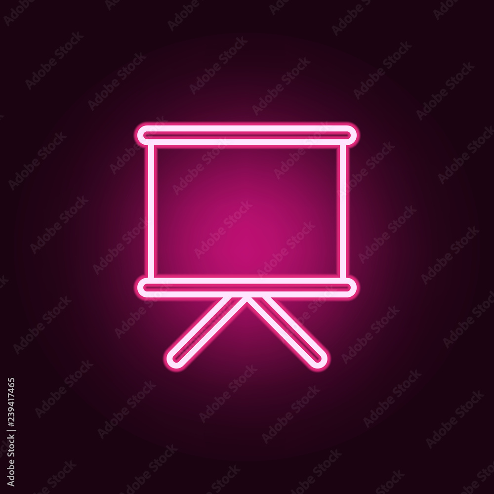 Poster screen for presentation icon. elements of web in neon style icons. simple icon for websites, web des