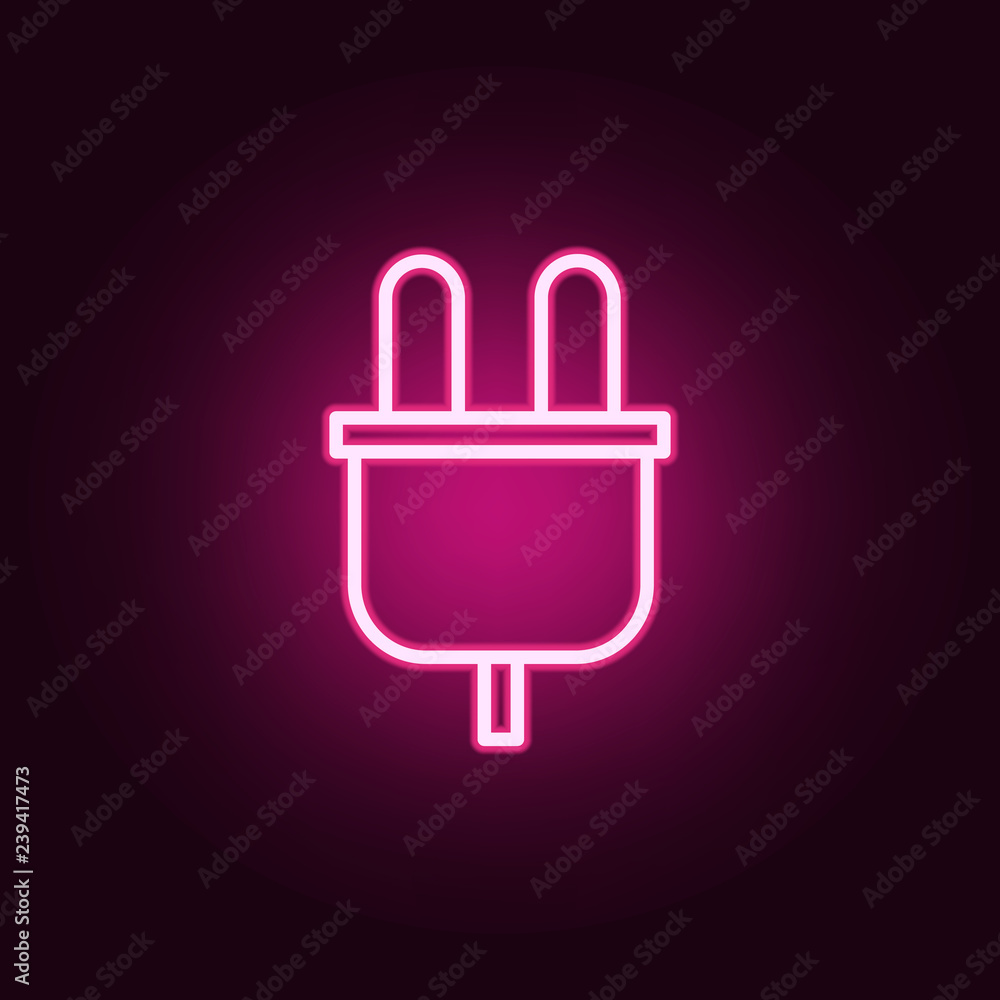 Poster electrical plug icon. elements of web in neon style icons. simple icon for websites, web design, mob