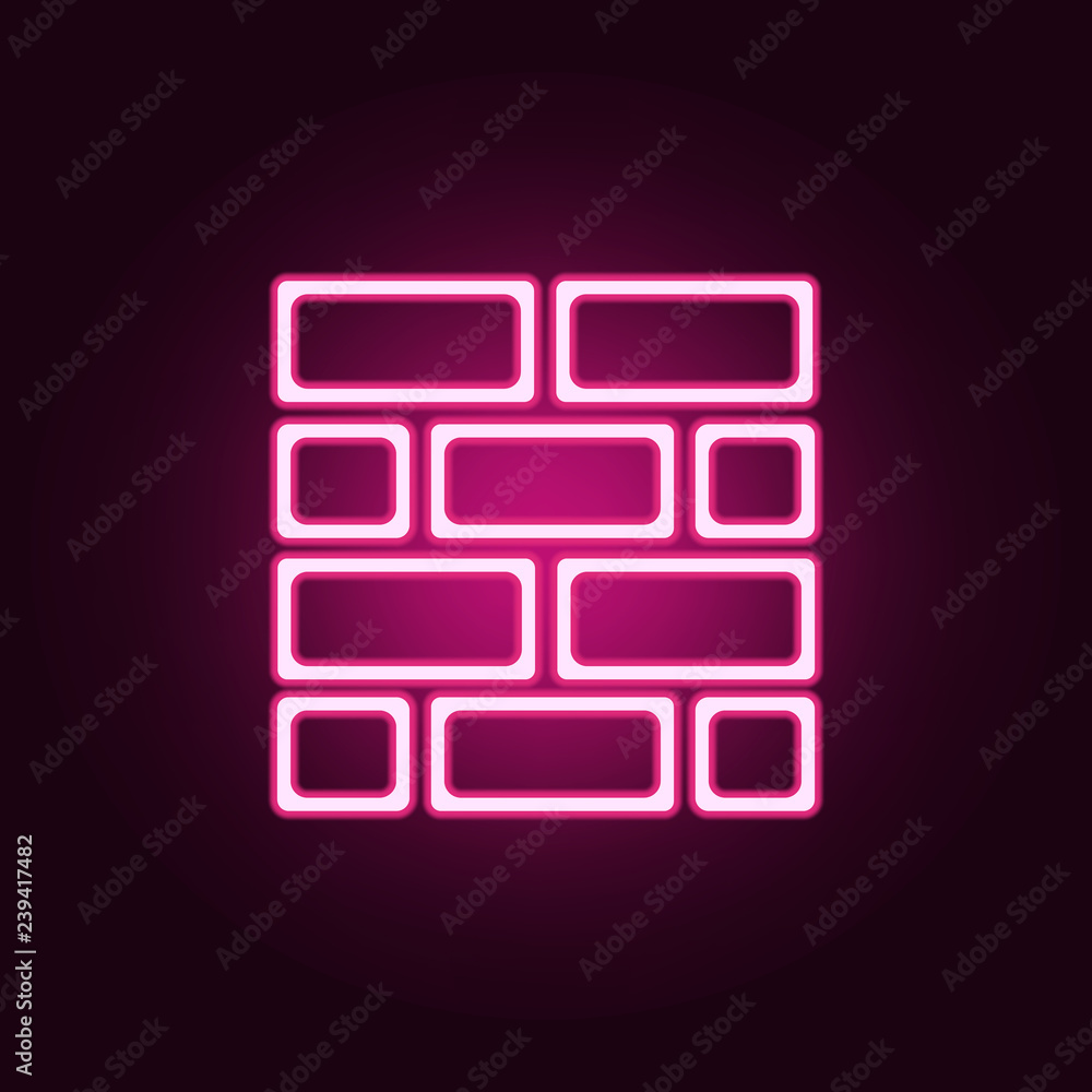 Poster brick wall icon. elements of web in neon style icons. simple icon for websites, web design, mobile a
