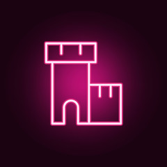 fortress icon. Elements of web in neon style icons. Simple icon for websites, web design, mobile app, info graphics
