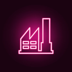 factory icon. Elements of web in neon style icons. Simple icon for websites, web design, mobile app, info graphics