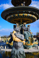The Fontaine des Mers in the Place de La Concorde in Paris, France