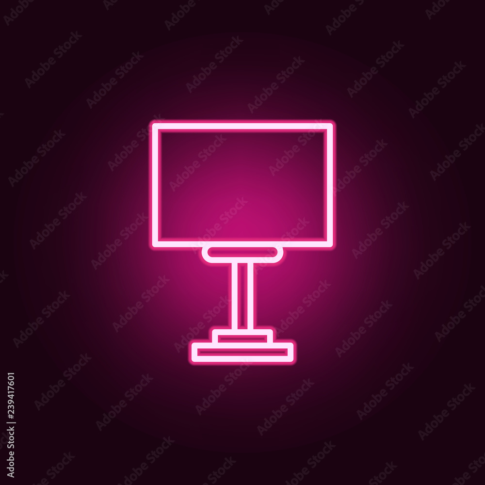 Aufkleber poster on the road icon. elements of web in neon style icons. simple icon for websites, web design, 