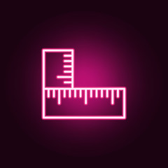 angle ruler icon. Elements of web in neon style icons. Simple icon for websites, web design, mobile app, info graphics