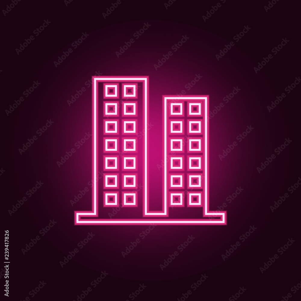 Poster apartments icon. elements of web in neon style icons. simple icon for websites, web design, mobile a