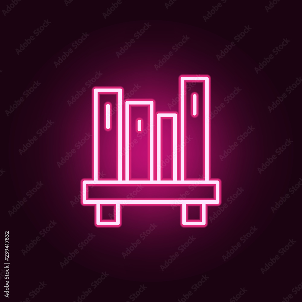 Poster bookshelf icon. elements of web in neon style icons. simple icon for websites, web design, mobile ap