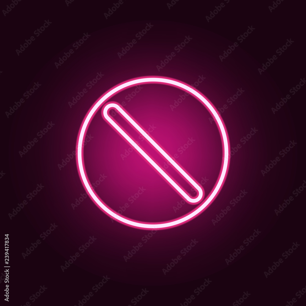 Poster prohibition icon. elements of web in neon style icons. simple icon for websites, web design, mobile 