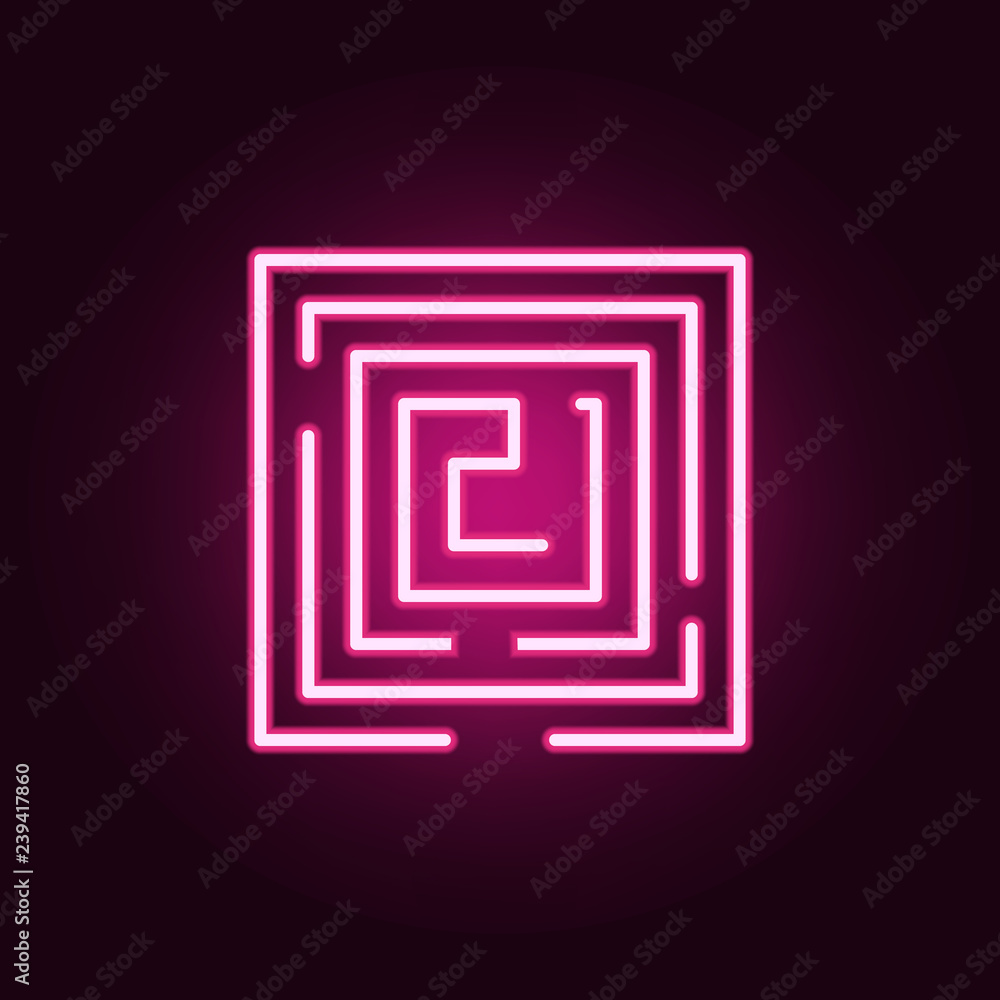 Poster labyrinth icon. elements of web in neon style icons. simple icon for websites, web design, mobile ap