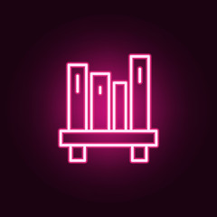 bookshelf icon. Elements of web in neon style icons. Simple icon for websites, web design, mobile app, info graphics