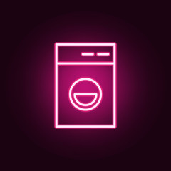 washing machine icon. Elements of web in neon style icons. Simple icon for websites, web design, mobile app, info graphics