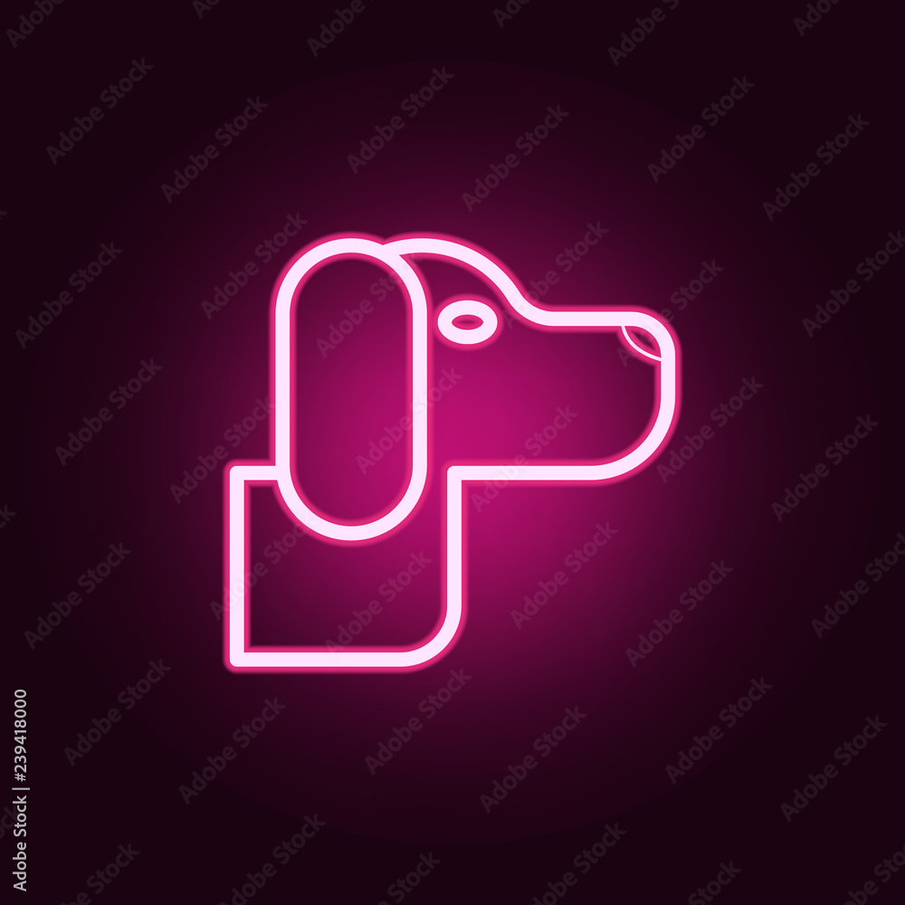 Poster dog icon. elements of web in neon style icons. simple icon for websites, web design, mobile app, inf