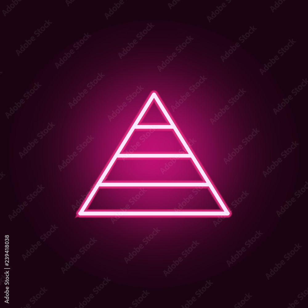 Poster pyramid diagram icon. elements of web in neon style icons. simple icon for websites, web design, mob