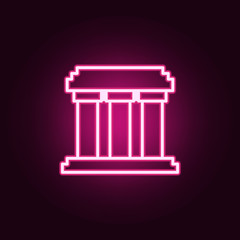 building with columns icon. Elements of web in neon style icons. Simple icon for websites, web design, mobile app, info graphics