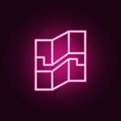 map icon. Elements of web in neon style icons. Simple icon for websites, web design, mobile app, info graphics