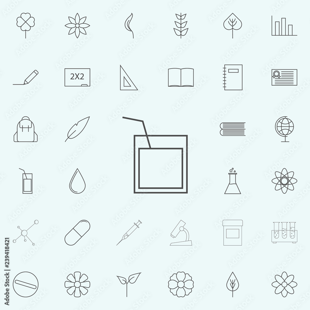 Poster a glass of whiskey with a straw icon. web icons universal set for web and mobile
