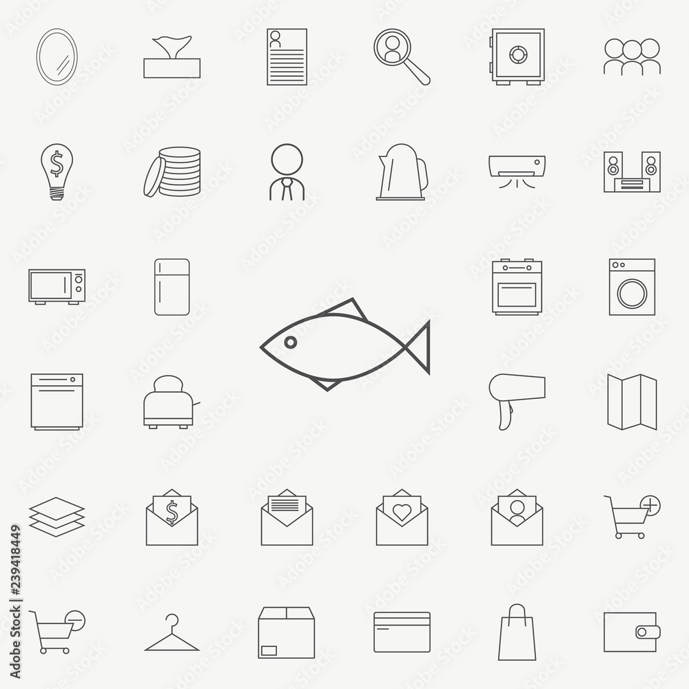 Aufkleber a fish icon. web icons universal set for web and mobile
