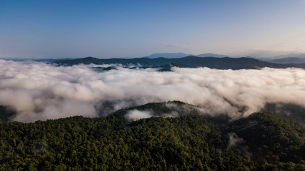 High angle view of landscape    Mountain in  Nan province Thailand