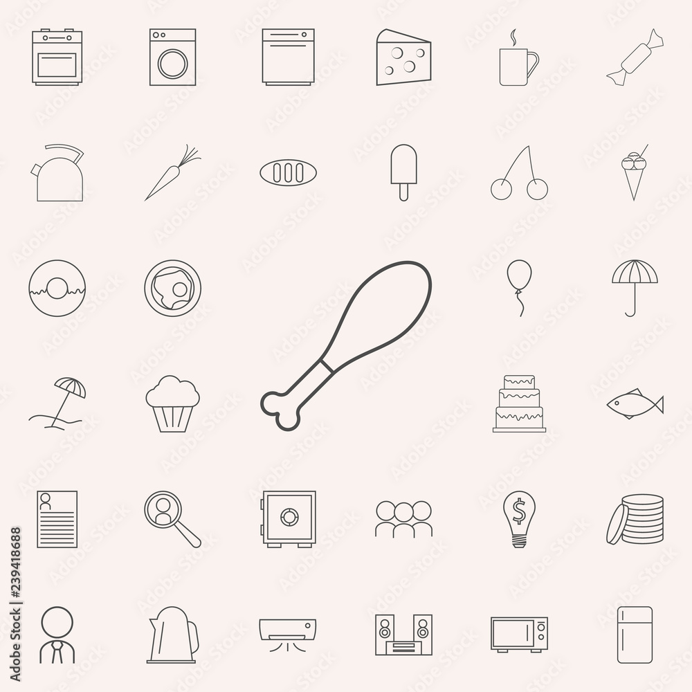 Poster chicken's leg icon. web icons universal set for web and mobile