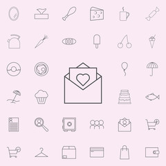 Fototapeta premium love card in envelope icon. web icons universal set for web and mobile
