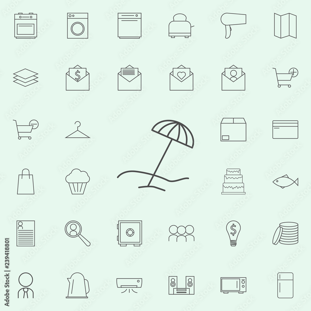 Poster beach umbrella icon. web icons universal set for web and mobile