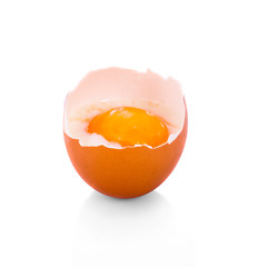 Soft-boiled eggs isolated on white background
