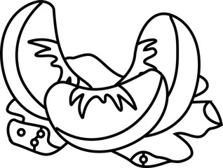 Japanese Mandarin orange outline