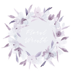 Watercolor flower wreath.