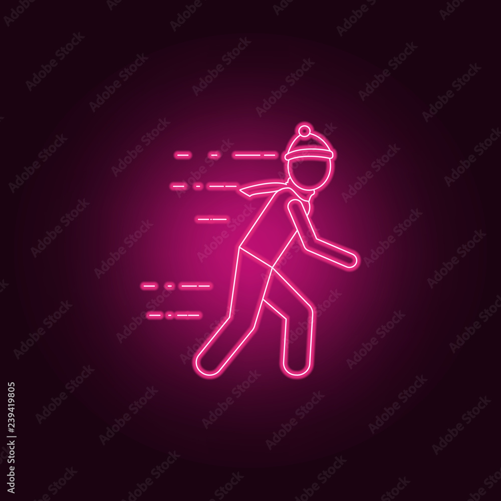 Poster man on the snow icon. winter icons universal set for web and mobile
