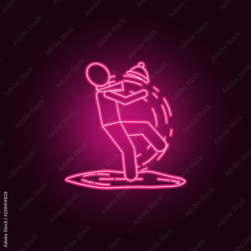 Aufkleber man falls on ice icon. winter icons universal set for web and mobile