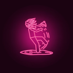 the girl is falling on the ice icon. Winter icons universal set for web and mobile