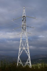 power tower in the light of sunset