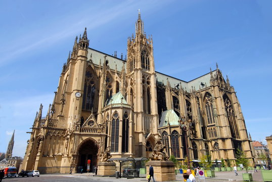 Ville de Metz, cathédrale Saint-Etienne, département de la Moselle, France