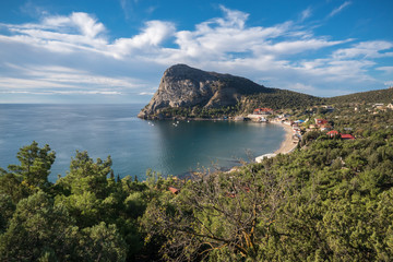 View of the green bay and the New World settlement