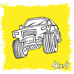 Hand drawn offroad car