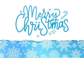 Merry Christmas Inscription, Winter Lettering Sign