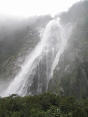 Fototapeta na wymiar New Zealand. Nature in waterfall Milford Sound. Oceania