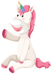 A happy unicorn character